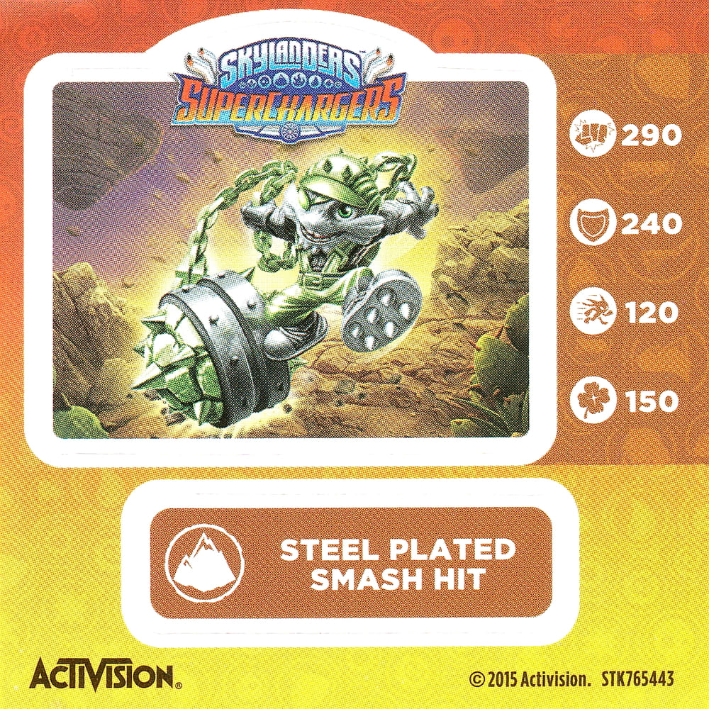 Skylanders Superchargers Steel Plated Smash Hit Aufkleber