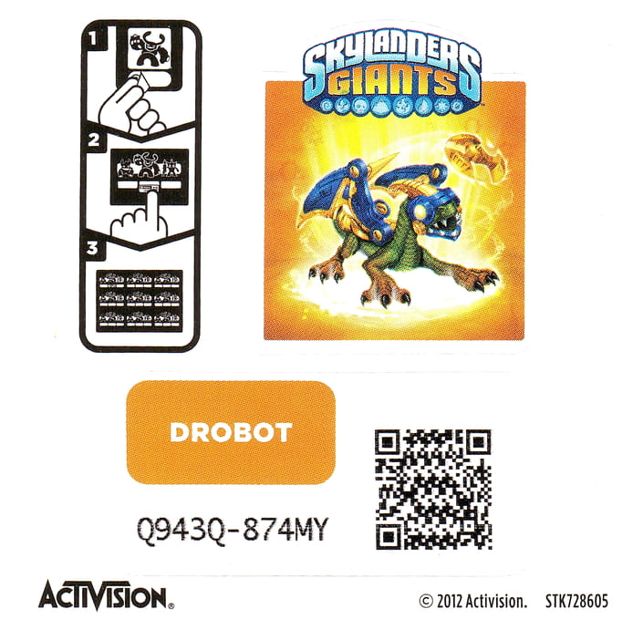 Skylanders Giants Drobot Aufkleber