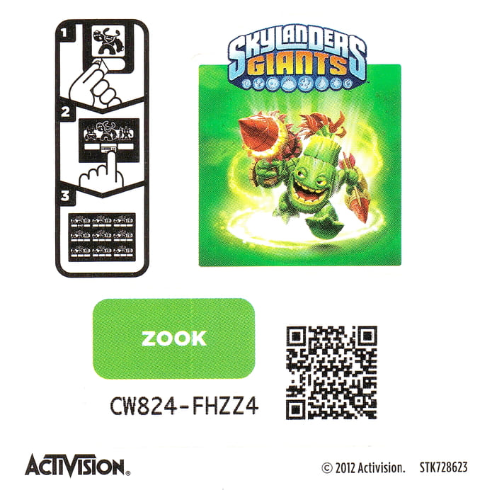 Skylanders Giants Zook Aufkleber