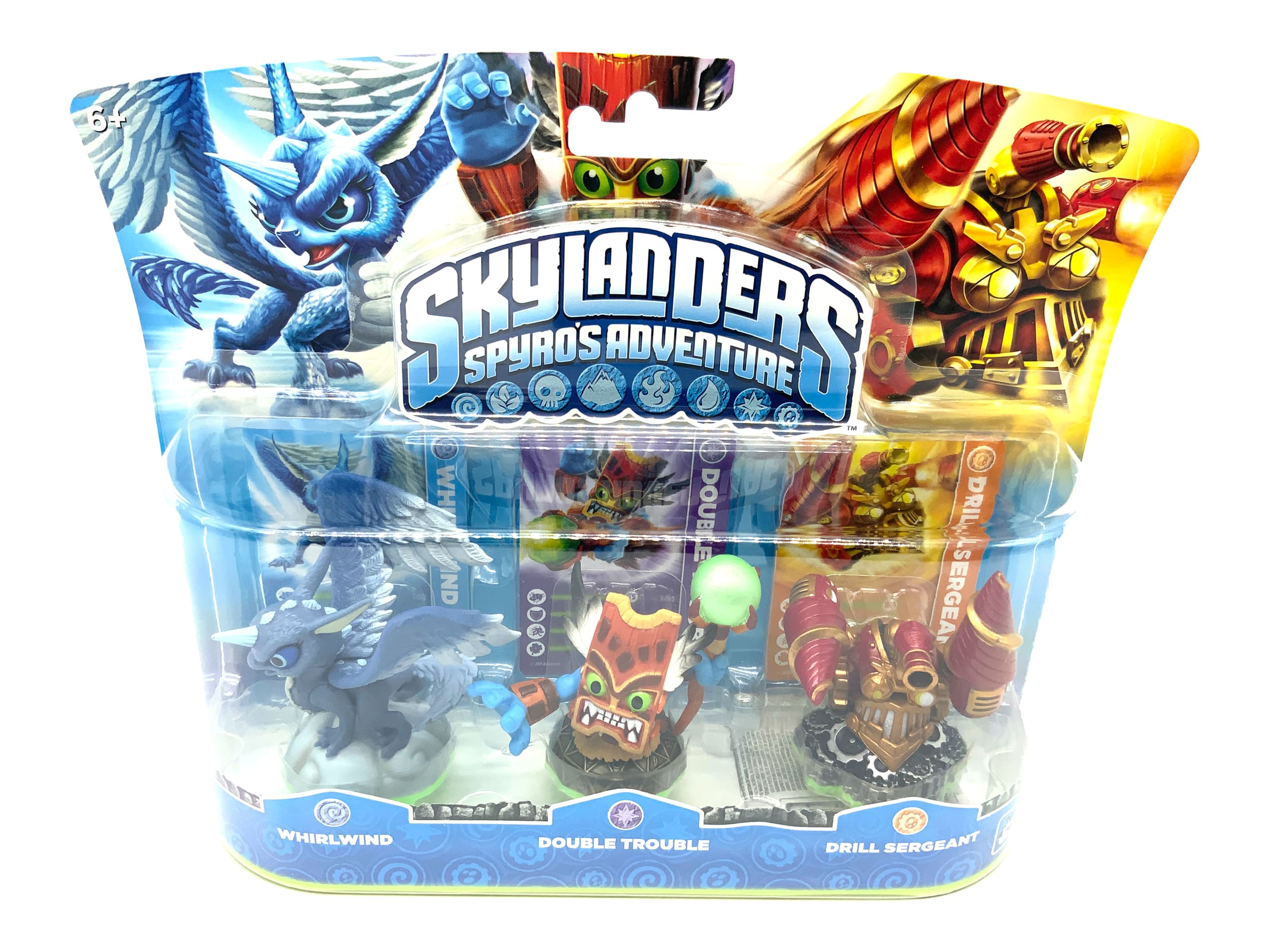 Skylanders Spyros Adventure 3er Pack Whirlwind +Double-Trouble+Drill Sergant OVP