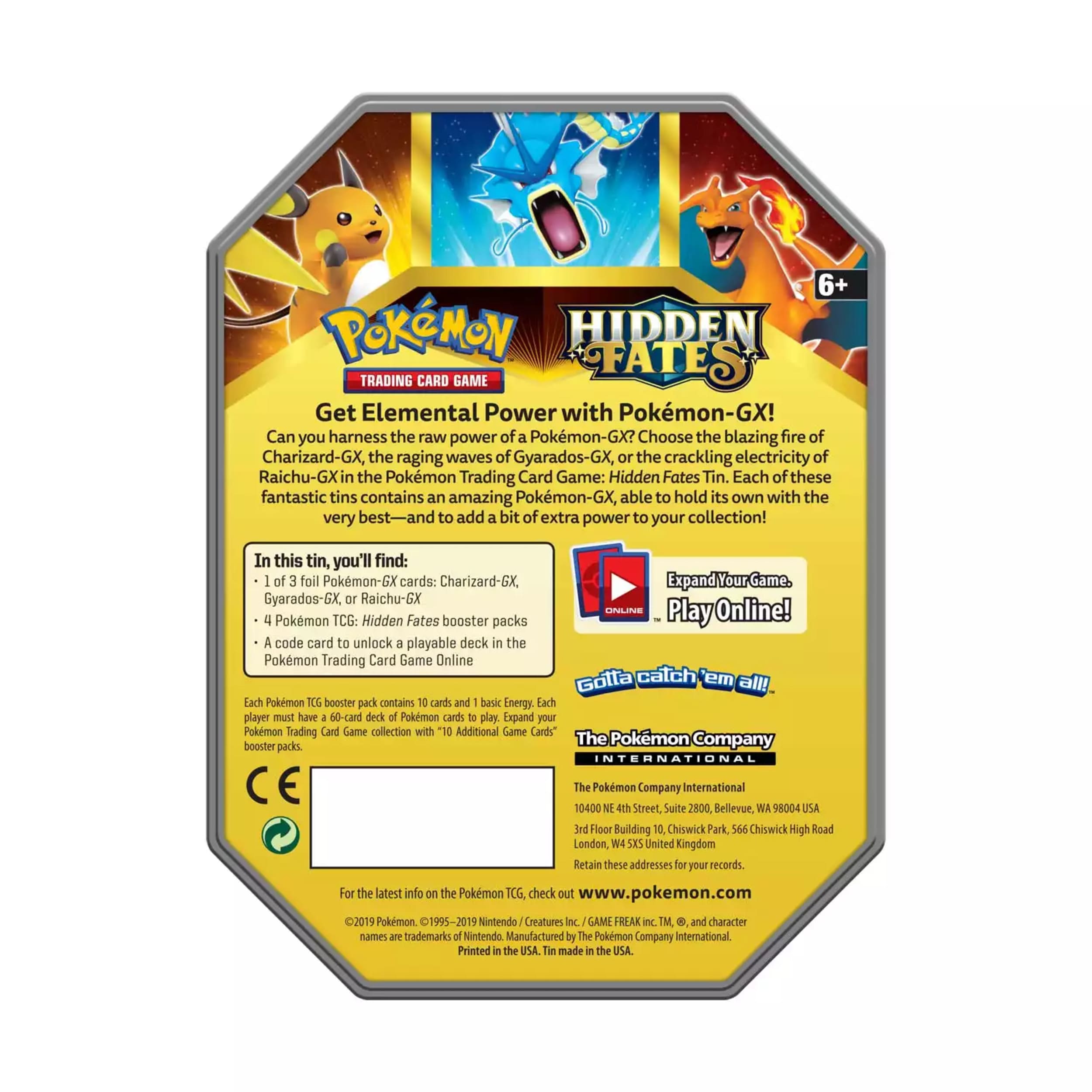 Pokémon Sun & Moon Hidden Fates Tin Charizard (English)