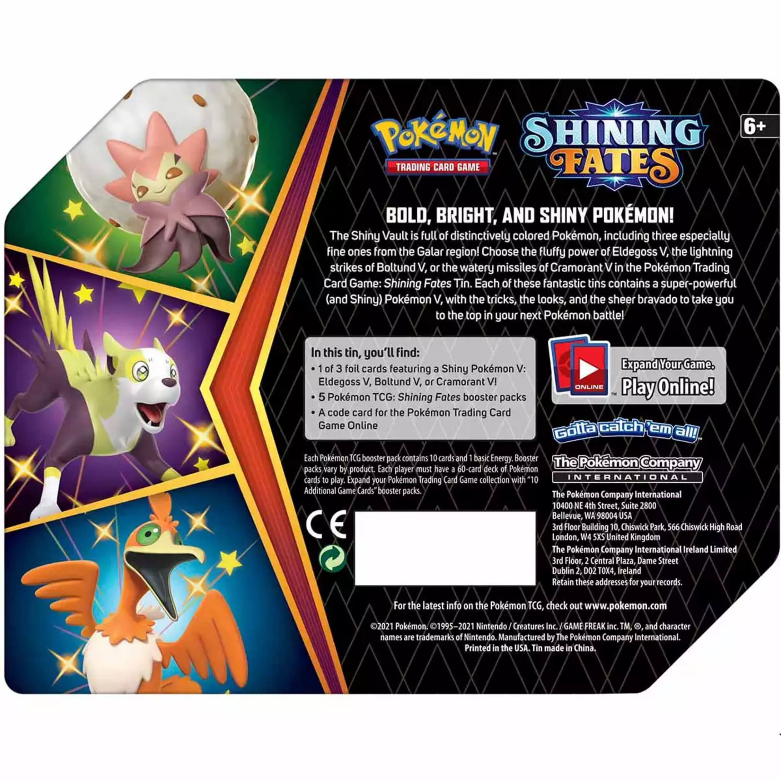 Pokémon Sword & Shield Shining Fates Cramorant V Tin Box (englisch)