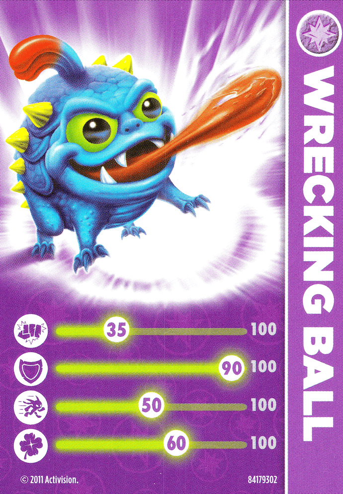 Skylanders Spyros Adventure Wrecking Ball Karte