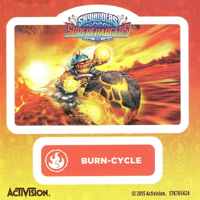 Skylanders Superchargers Burn-Cycle Aufkleber