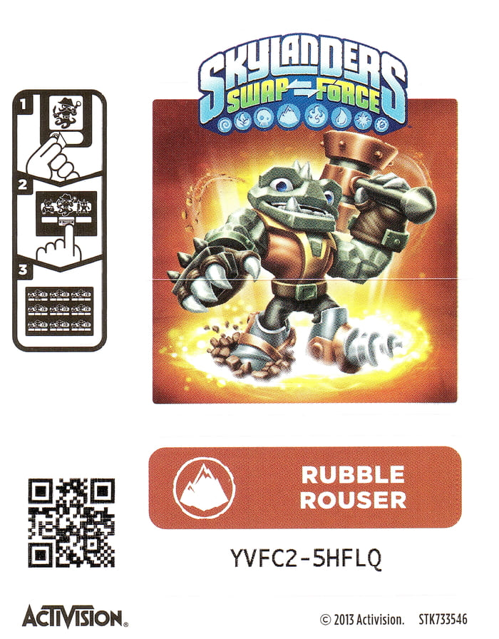 Skylanders Swap Force Rubble Rouser Aufkleber