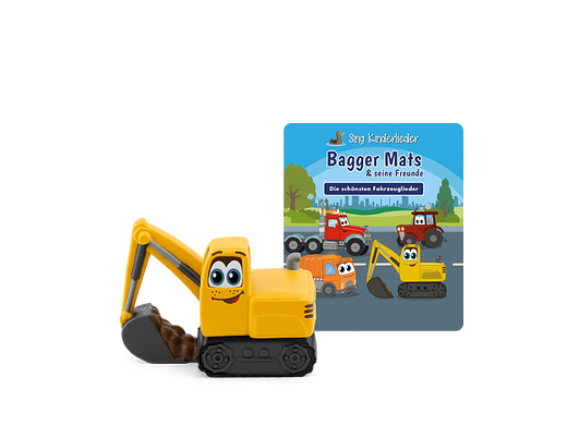 Tonie Figures Sing Children's Songs Excavator Mats & his Friends: The most beautiful vehicle songs Audio figure for Toniebox