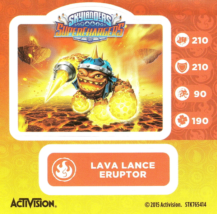 Skylanders Superchargers Lava Lance Eruptor Aufkleber