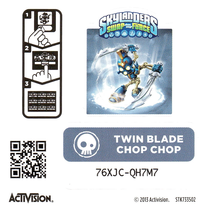 Skylanders Swap Force Twin Blade Chop Chop Aufkleber