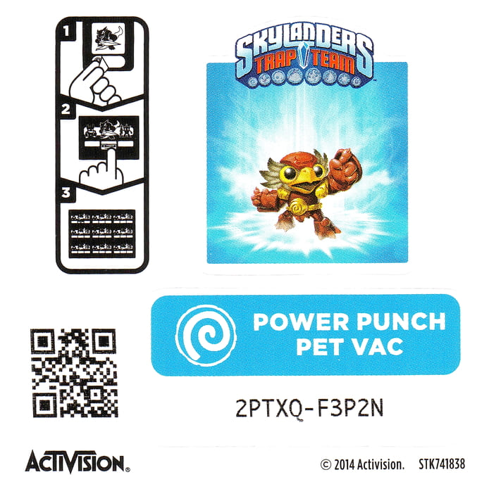 Skylanders Trap Team Power Punch Pet Vac Aufkleber