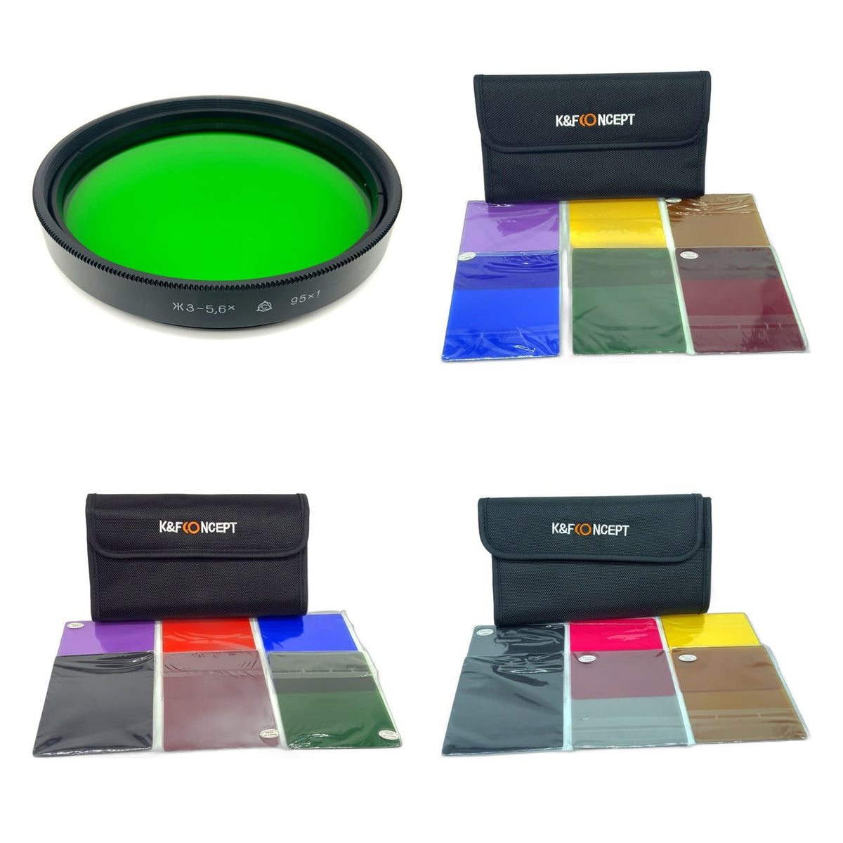 Farbfilter 95mm Auswahl Gelb Grün Orange K&F Concept Zenit Filter Schwarzweiß